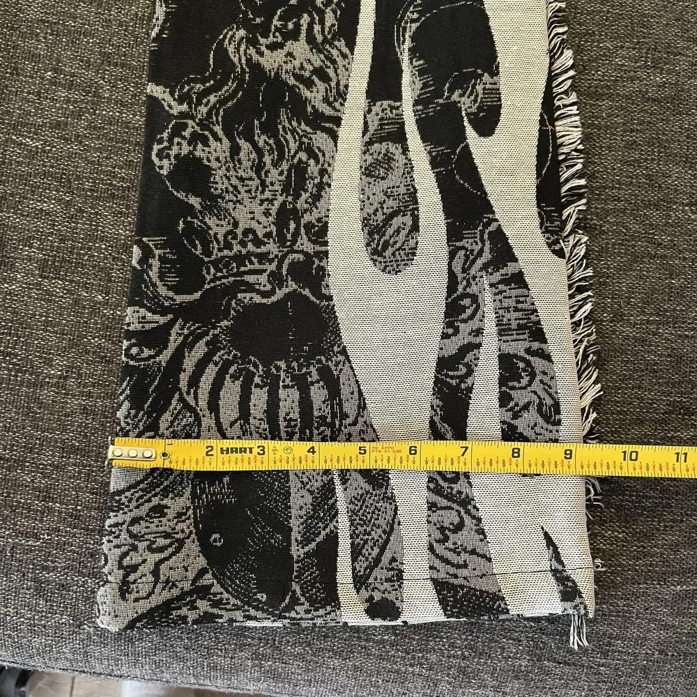 Rebel Vengeance Pants Mens 30x32 Black Flame Tapestry Cargo Gothic Stacked Fit